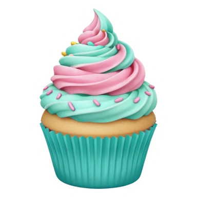 pink and aqua green cupcake  sticker
