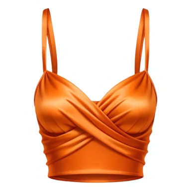 super realistic isolated orange satin crop top sticker