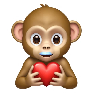 un mono con un corazon pero mas realista sticker