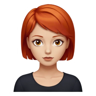 women with very short red hair and dark eyes sticker