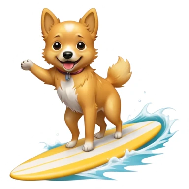 Dog surfing sticker