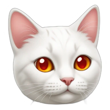 Silly White cat with red blush sticker