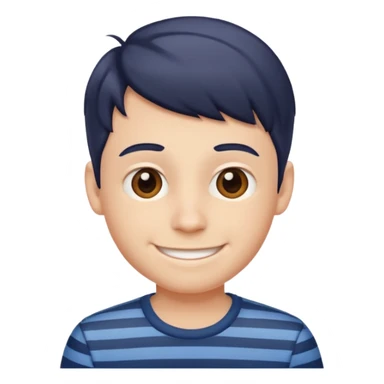 smiling boy in striped shirt sticker