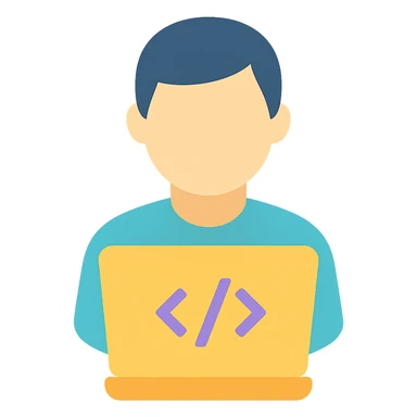 coder at a computer sticker