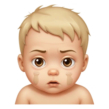 suspicious dirty baby with messy face and side-eye expression sticker
