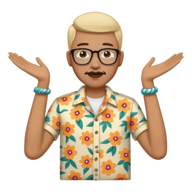 flowered hipster shirt long armed sticker