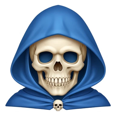 skull wearing blue hood and cloak sticker