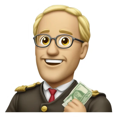 homme riche avec billets  sticker