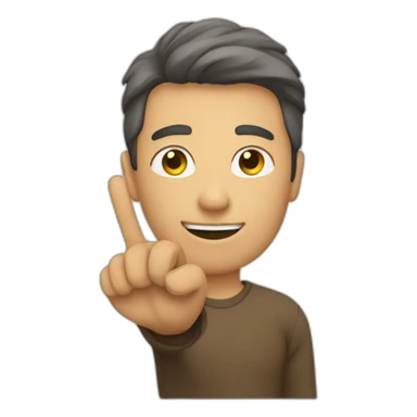 homme qui fait le signe 3 avec sa main sticker