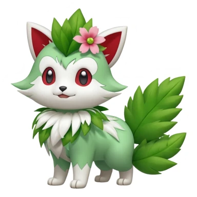 Sprigatito-Shaymin-Virizion-Meowscarada-Pokémon-Fakémon-animal-fusion (full body) sticker