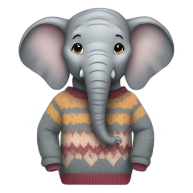 Elephant with sweater  sticker