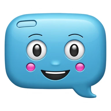 chatbot speech bubble smiling, tech vibe AI emoji style sticker