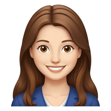 claire richardson cheveux marrons cheveux longs sourire sticker