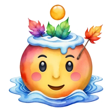 Realistic, watercolor, January title  sticker