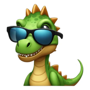 Dinosaur with sunglasses and a mix table sticker