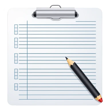 worksheet-style paper with checkboxes and horizontal lines, like a classroom handout sticker