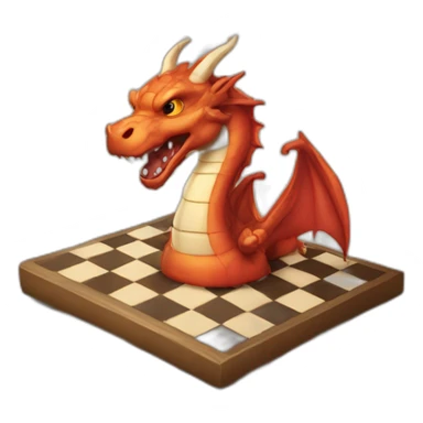 chess board with a dragon head sticker