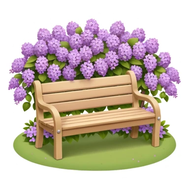 simple bench encircled by lilac flowers emoji sticker