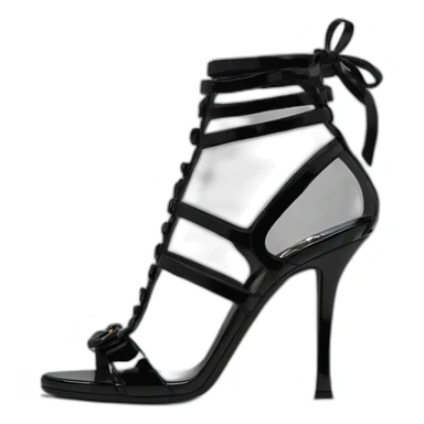 YSL TRIBUTE heel SANDAL black PATENT LEATHER sticker