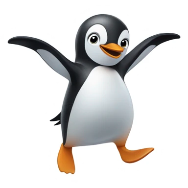 Penguin ice skating  sticker