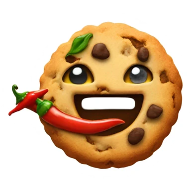 Cookie holding a hot pepper  sticker