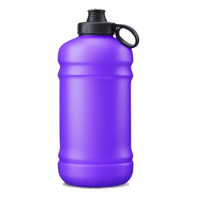 A plastic purple water bottle with a handle is a portable container designed to hold and transport water or other beverages sticker