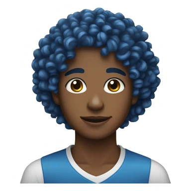 Curly hair teen with blue streaks  sticker