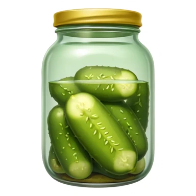 a single pickle inside a glass jar sticker