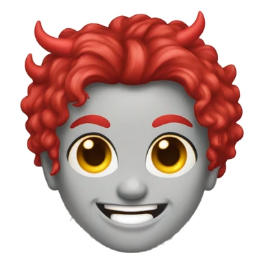 devil smile emoji lesbian flag color sticker