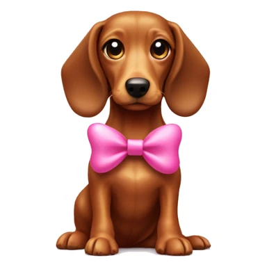weenie dog with a pink bow sticker