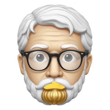 white marble greek statue head with glassess sticker