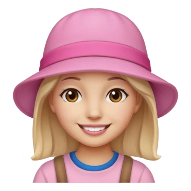 دختر صورتی با کلاه صورتی sticker