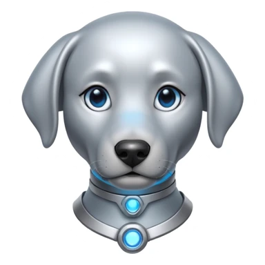 cyber labrador with futuristic metallic accents and glowing eyes sticker