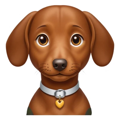 Make a brown short hair dachshund with hazel  eyes and a collar that says the name mocha sticker