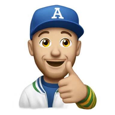 Mac miller with a thumbs up sticker