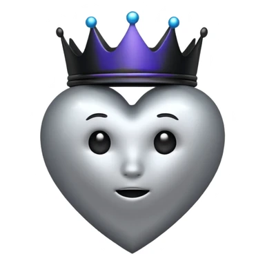 emo heart with a black crown sticker