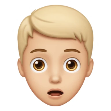 person with a surprised face emoji style sticker