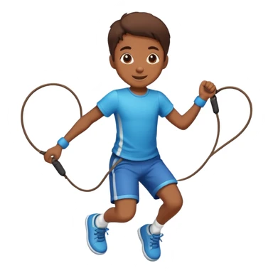 child jumping rope, cheerful expression sticker