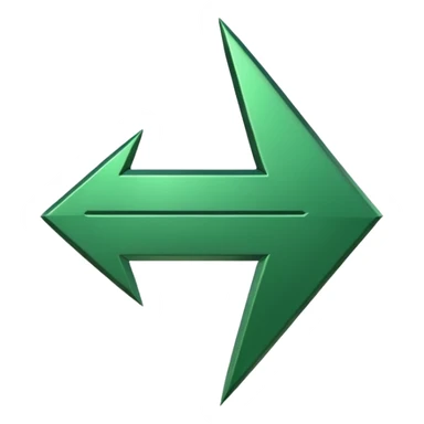 a green arrow pointing up sticker