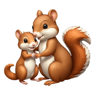 Squirrel hugging a rat sticker