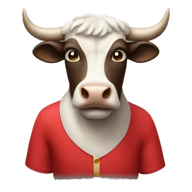 Bull with a red shirt sticker