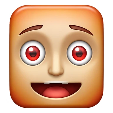 excited face with redstone as eyes sticker