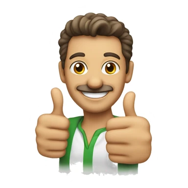 Smiling Italian man showing thumbs up  sticker