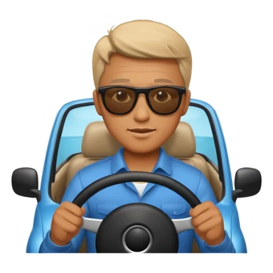 man driving a car sticker