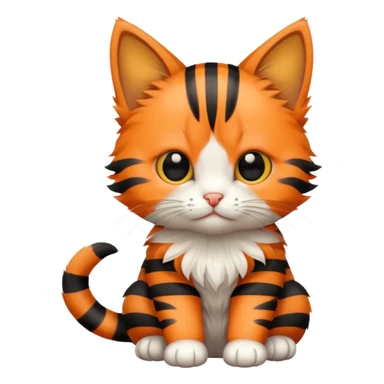 a sitting kitten with stripes sticker