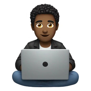 white man with black hair on his laptop sticker