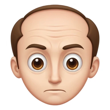Guy with an extremely large forehead, comically huge forehead, male character sticker
