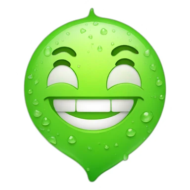 limegreen-waterdrop-with-smiling-mouth sticker