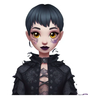 Quirky goth people Afflecks Palace unique attire with dragon bat wings and tattoos neon sticker