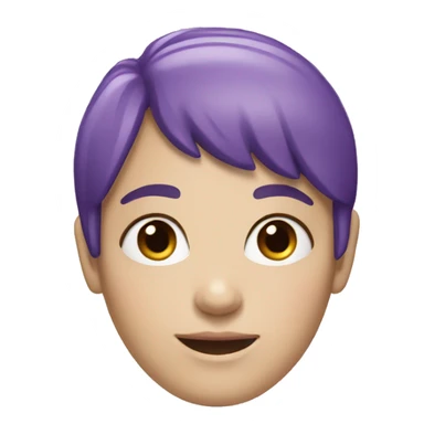 white girl with purple hair and short bangs sticker